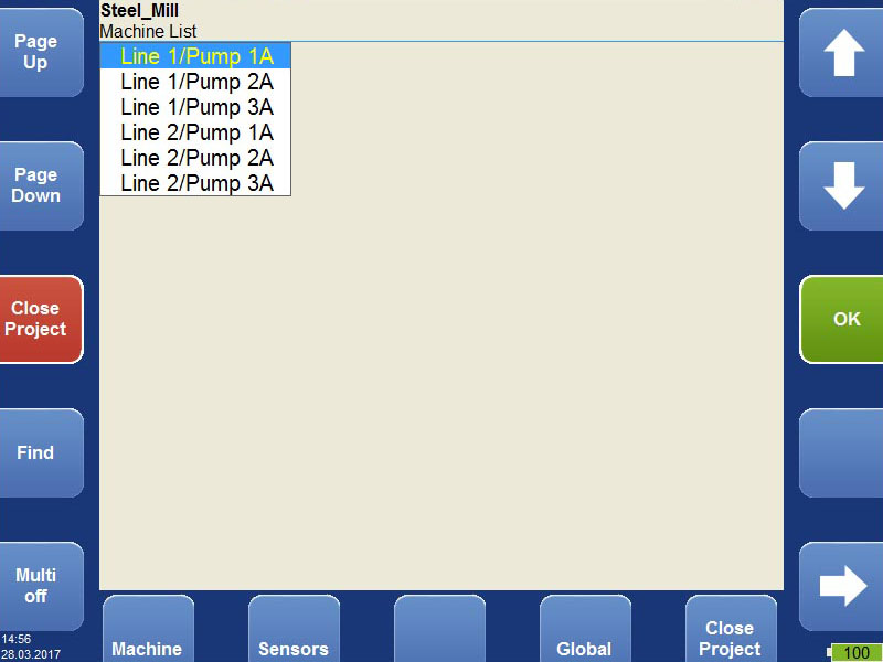 Vibration analyzer - route mode screen