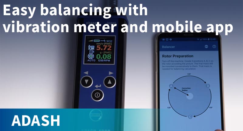 Easy balancing with vibration meter and mobile app